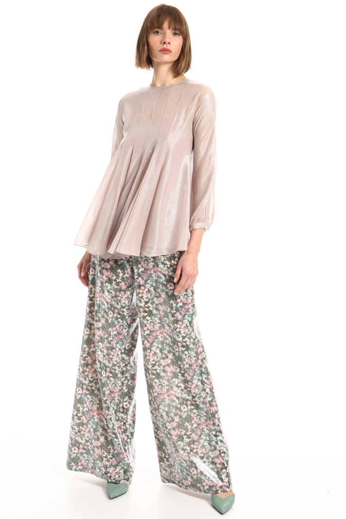 Blusa in georgette lucida Fashion Market Blusa in georgette lucida Fashion Market