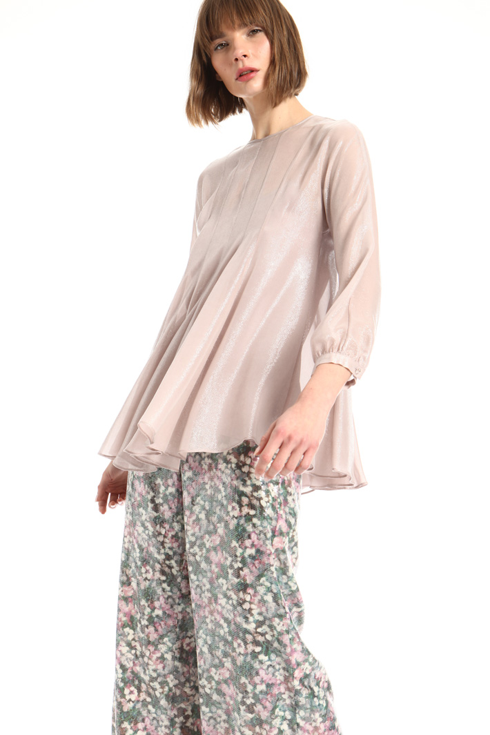 Blusa in georgette lucida Fashion Market Blusa in georgette lucida Fashion Market