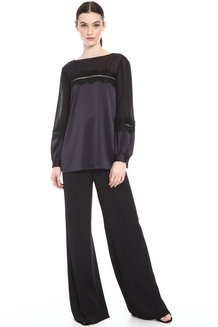 Blusa in raso e georgette Fashion Market Blusa in raso e georgette Fashion Market