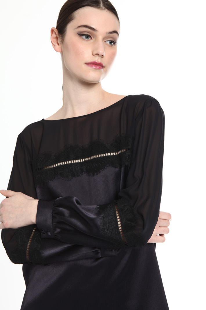Blusa in raso e georgette Fashion Market Blusa in raso e georgette Fashion Market