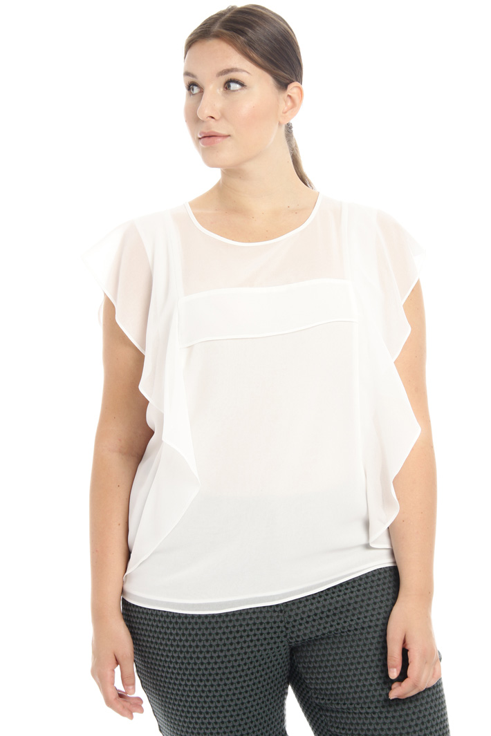 Top in georgette con volant Fashion Market Top in georgette con volant Fashion Market