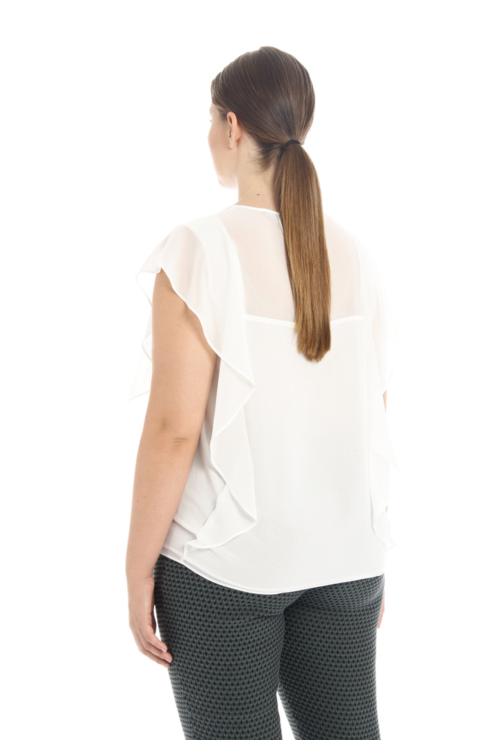 Top in georgette con volant Fashion Market Top in georgette con volant Fashion Market