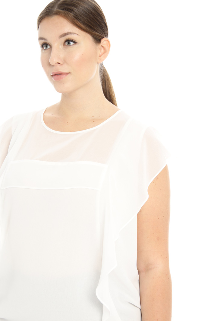 Top in georgette con volant Fashion Market Top in georgette con volant Fashion Market