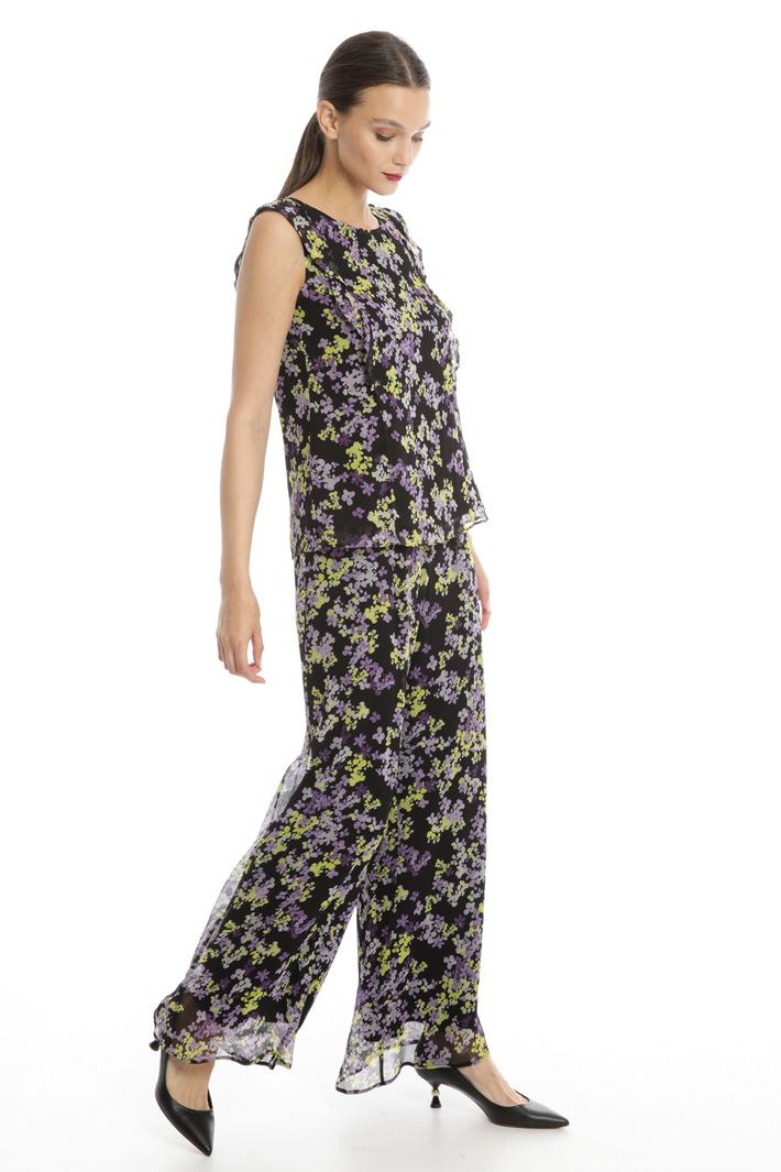 Top in crepon con rouges Fashion Market Top in crepon con rouges Fashion Market