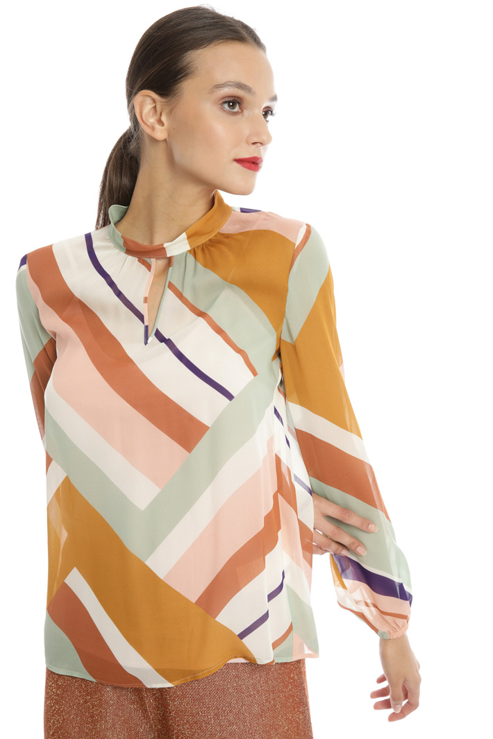 Blusa in georgette stampata Fashion Market Blusa in georgette stampata Fashion Market