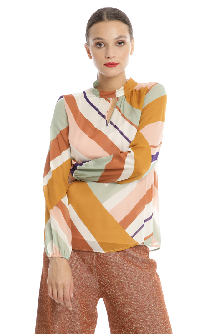 Blusa in georgette stampata Fashion Market Blusa in georgette stampata Fashion Market