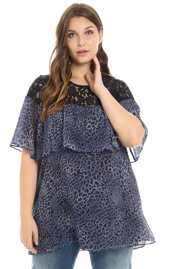 Casacca in georgette e pizzo Fashion Market Casacca in georgette e pizzo Fashion Market