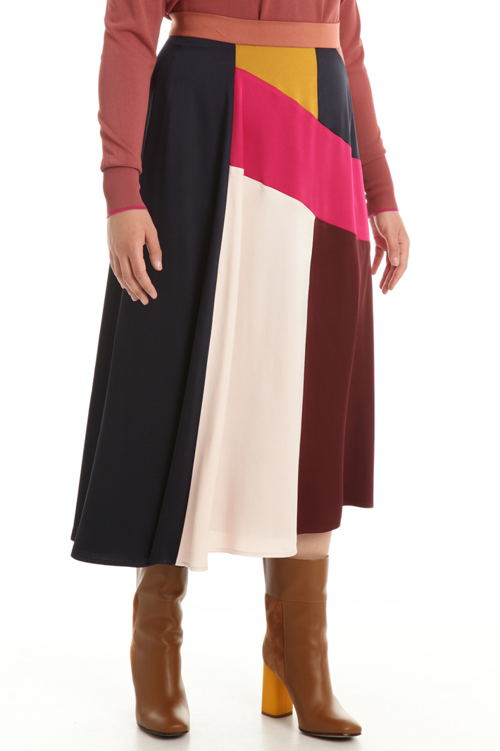 Gonna color block in satin Fashion Market Gonna color block in satin Fashion Market