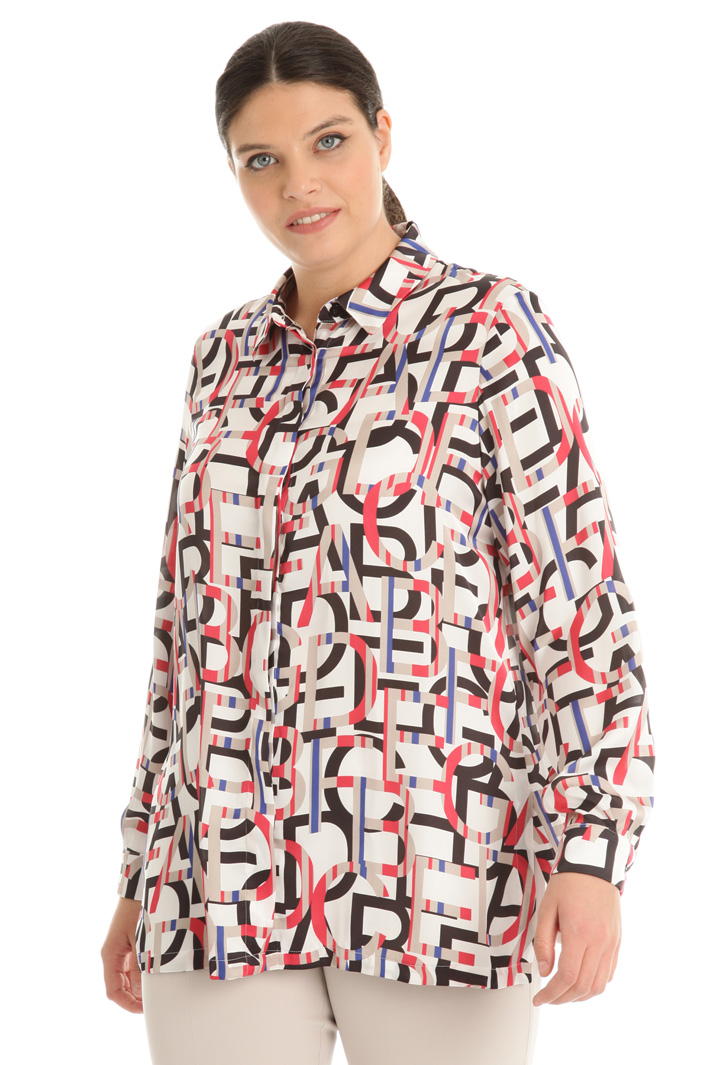 Camicia in raso stampato Fashion Market Camicia in raso stampato Fashion Market