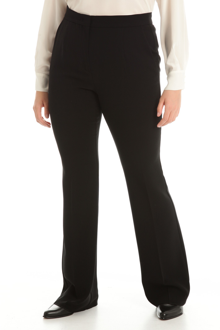 Pantaloni a zampa in cady Fashion Market Pantaloni a zampa in cady Fashion Market