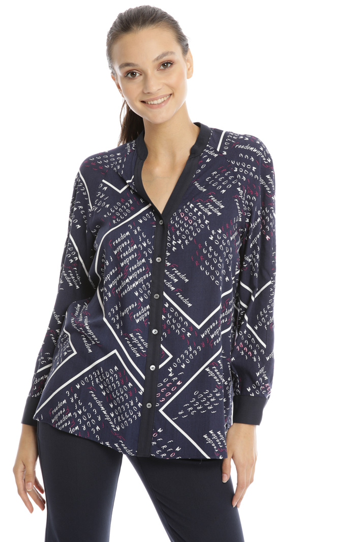 Camicia in twill stampata Fashion Market Camicia in twill stampata Fashion Market