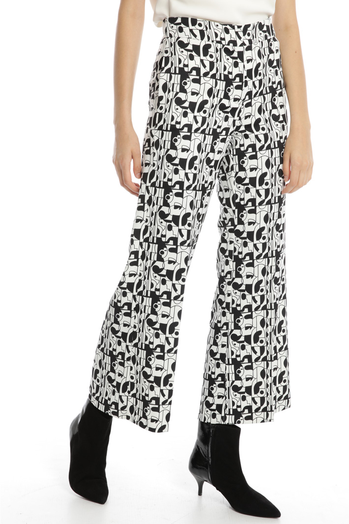 Pantaloni cropped stampati Fashion Market Pantaloni cropped stampati Fashion Market