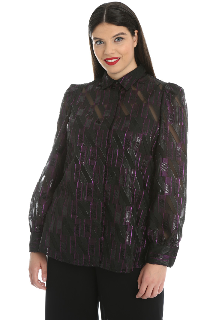Camicia in lamé fil coupé Fashion Market Camicia in lamé fil coupé Fashion Market