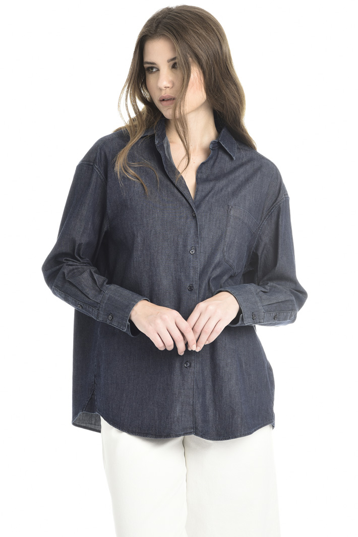 Camicia in denim di cotone Fashion Market Camicia in denim di cotone Fashion Market