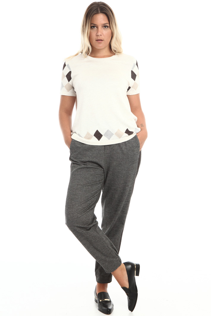 Pantaloni in jersey tinto filo Fashion Market Pantaloni in jersey tinto filo Fashion Market