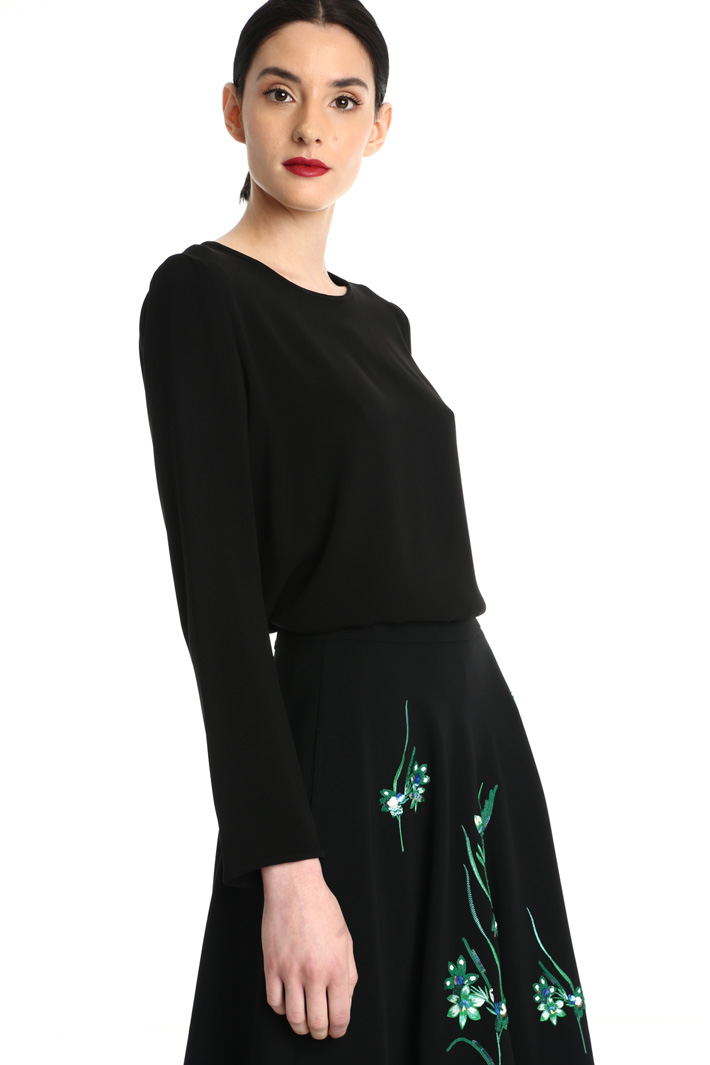 Blusa in cady con spacchetti Fashion Market Blusa in cady con spacchetti Fashion Market