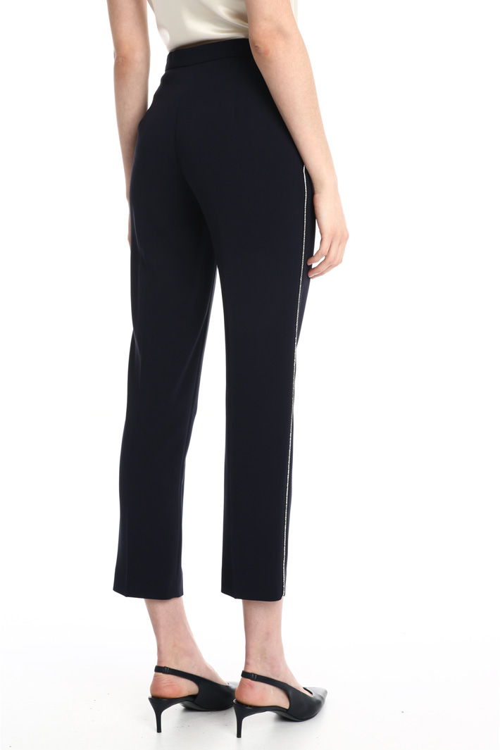 Pantaloni in cady con strass Fashion Market Pantaloni in cady con strass Fashion Market