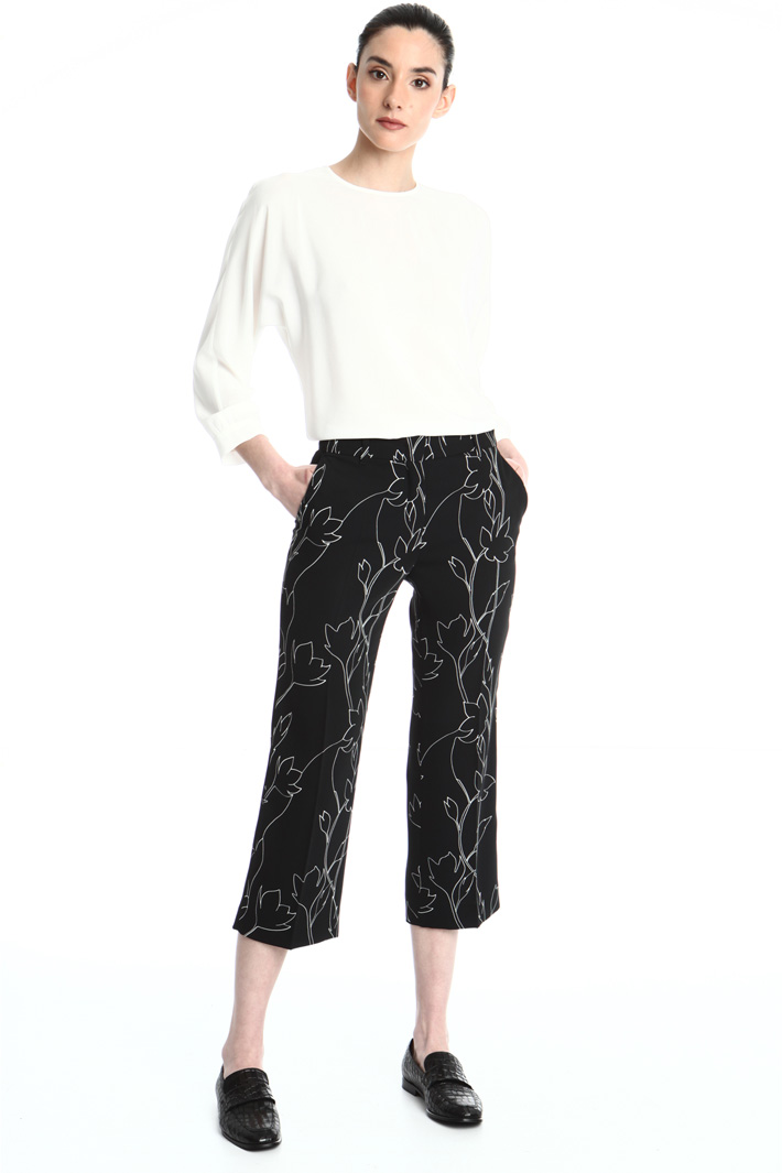 Pantaloni cropped in cady Fashion Market Pantaloni cropped in cady Fashion Market
