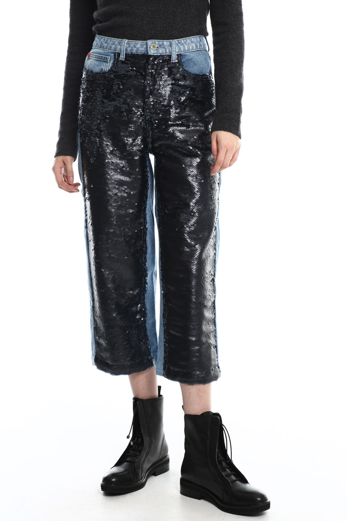 Jeans con ricamo di paillettes Fashion Market Jeans con ricamo di paillettes Fashion Market