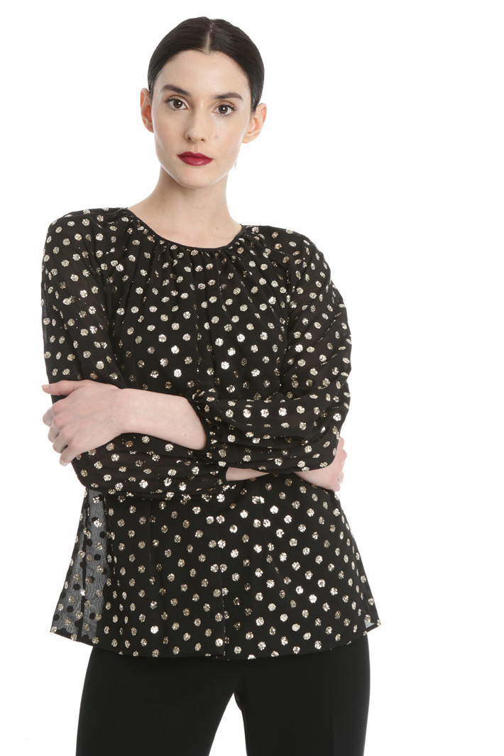 Blusa in georgette con glitter Fashion Market Blusa in georgette con glitter Fashion Market