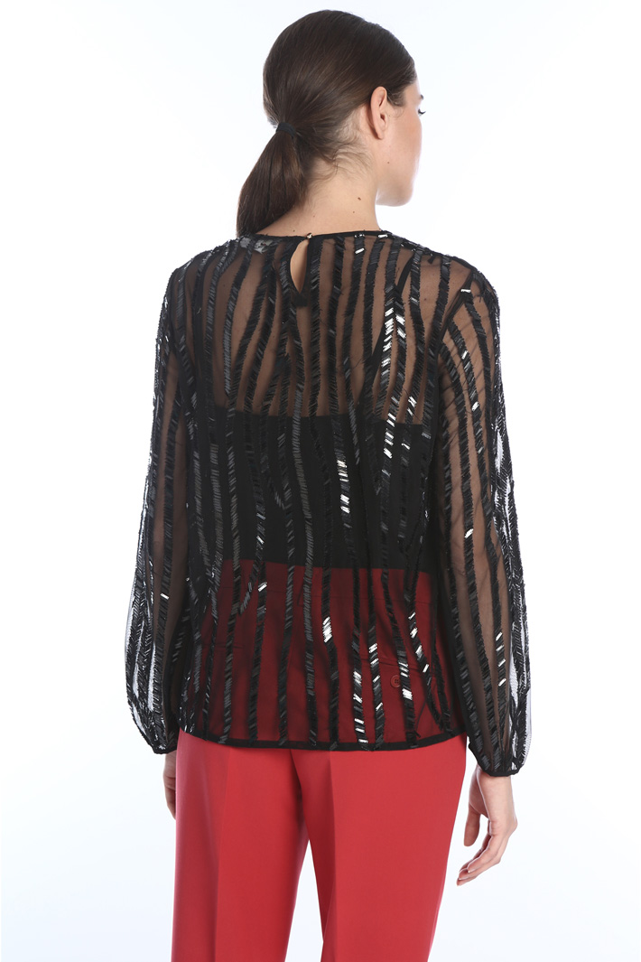 Blusa in tulle con paillettes Fashion Market Blusa in tulle con paillettes Fashion Market