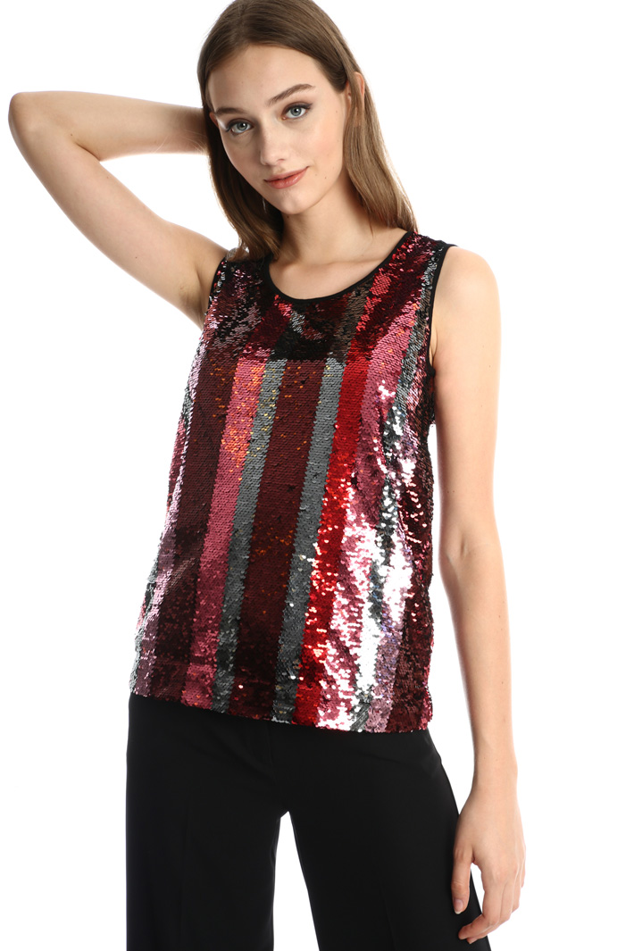 Top in cotone con paillettes Fashion Market Top in cotone con paillettes Fashion Market