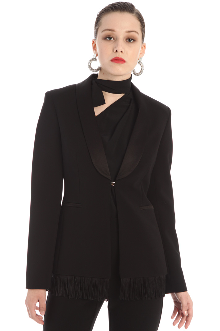 Blazer stile smoking con frange Fashion Market Blazer stile smoking con frange Fashion Market