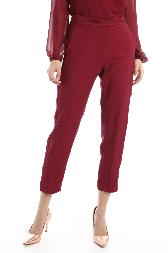 Pantaloni a sigaretta in satin Fashion Market