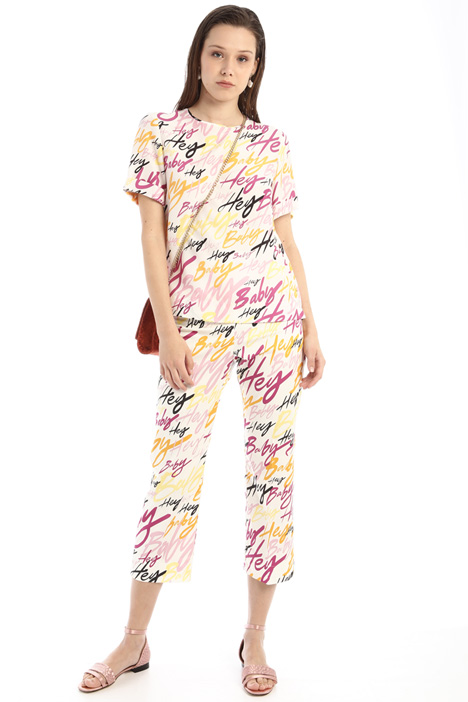 Pantaloni a vita alta in raso Fashion Market