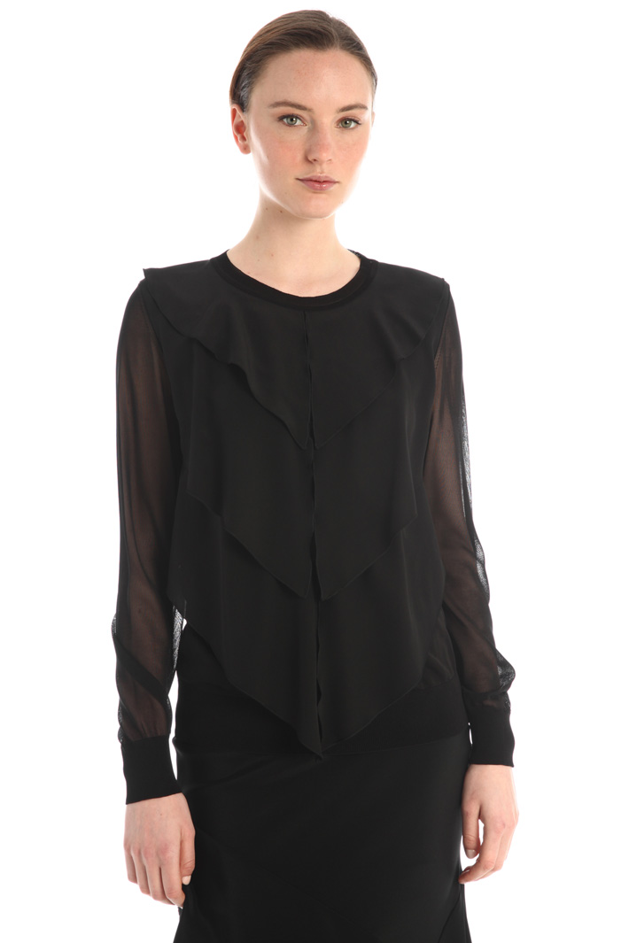 Maglia con volant in seta Fashion Market Maglia con volant in seta Fashion Market