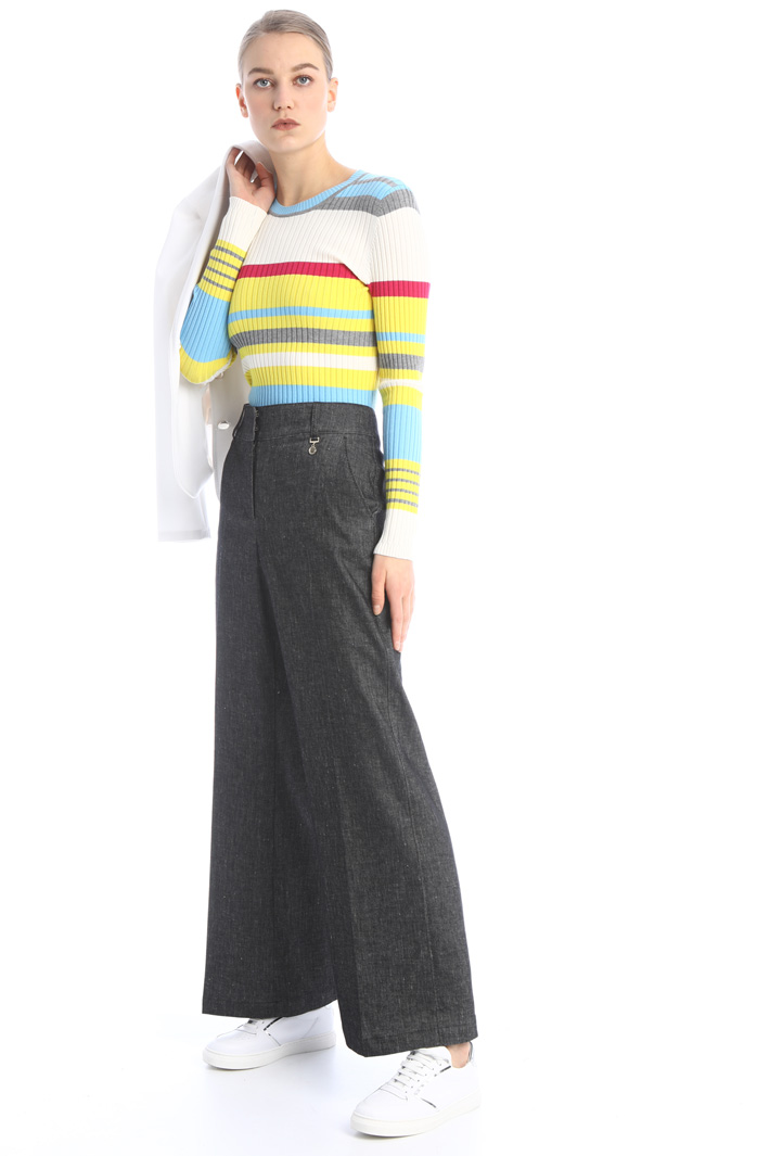 Pantaloni ampi effetto denim Fashion Market