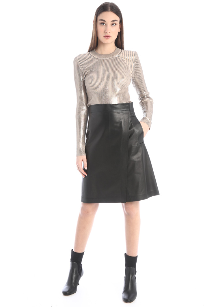 Maglia a coste laminata Fashion Market Maglia a coste laminata Fashion Market