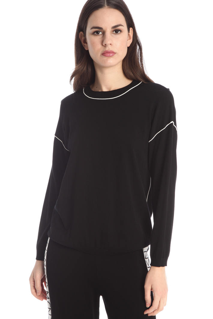Maglia con piping a contrasto Fashion Market Maglia con piping a contrasto Fashion Market