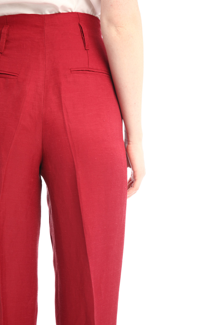 Pantaloni carrot in lino Fashion Market