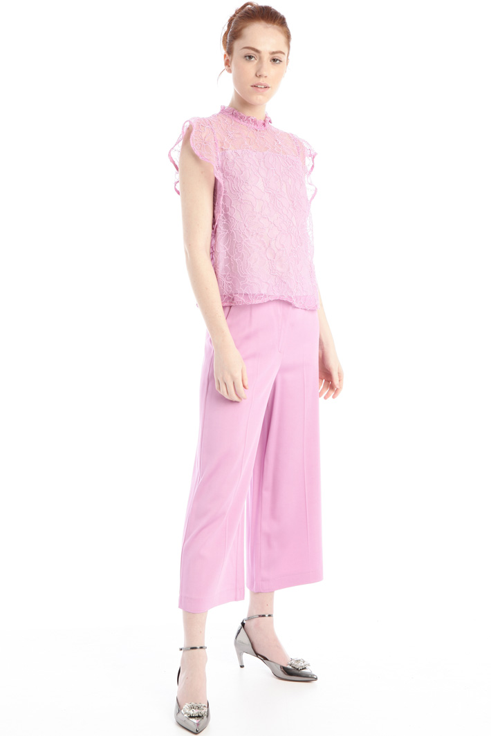 Top in pizzo con ruches Fashion Market