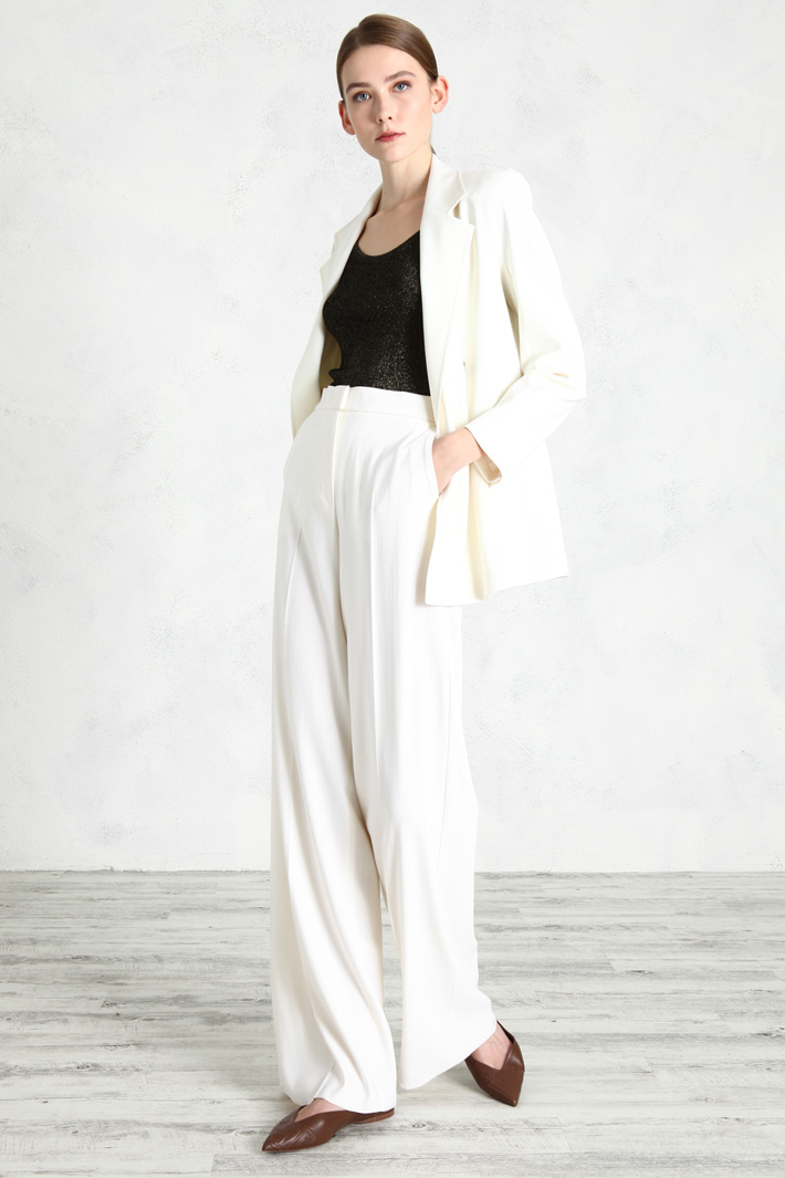 Pantaloni a palazzo in crêpe Fashion Market