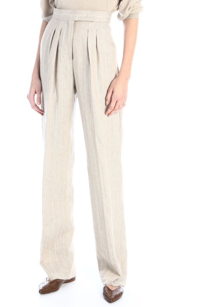 Pantaloni in batavia di lino Fashion Market