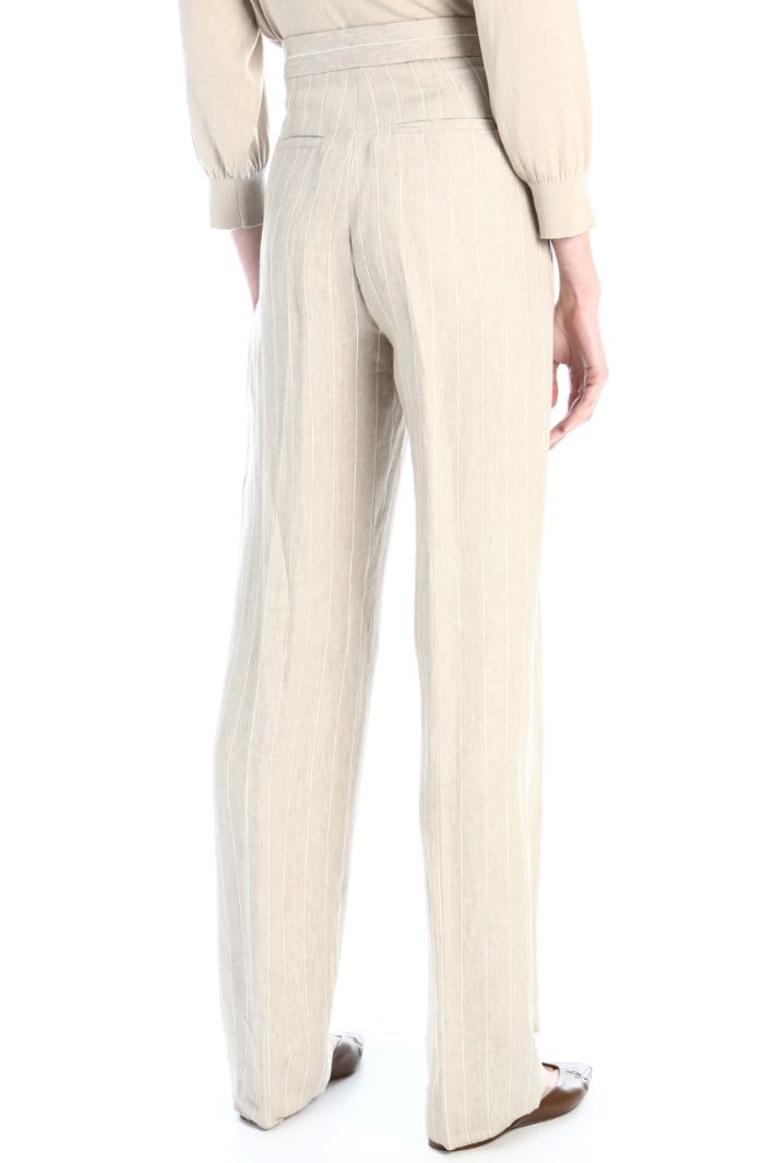 Pantaloni in batavia di lino Fashion Market