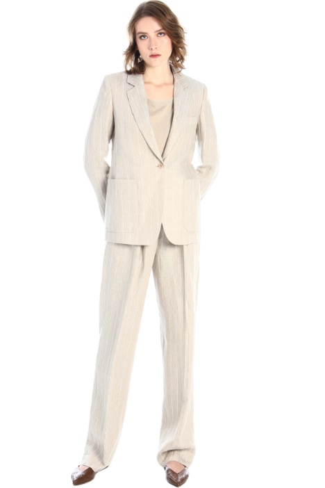 Pantaloni in batavia di lino Fashion Market