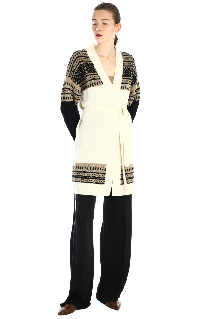 Cardigan in lana con cintura Fashion Market