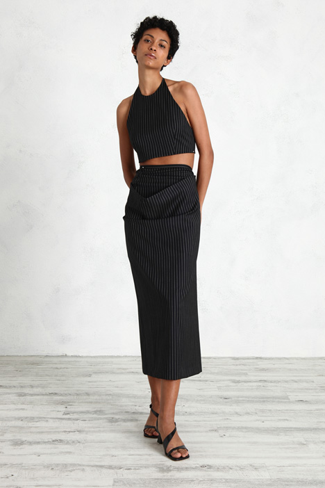 Gonna in lana con pannello Fashion Market