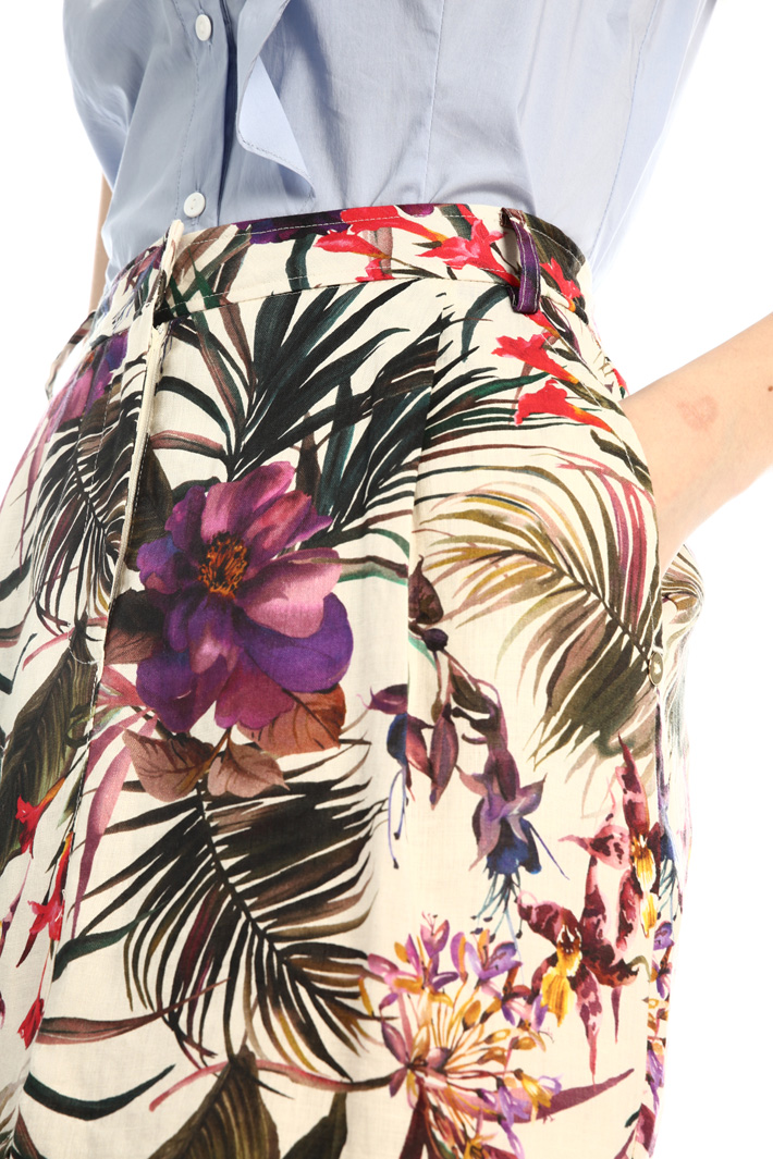 Gonna in lino a fantasia Fashion Market