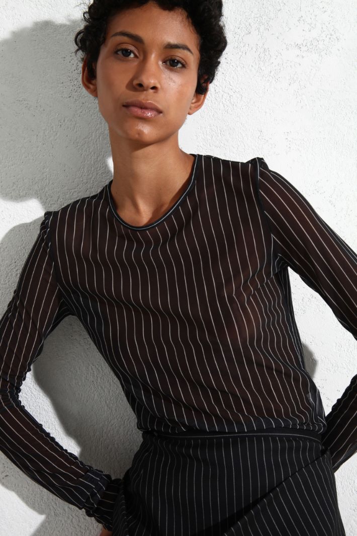 Top in tulle leggero stampato Fashion Market