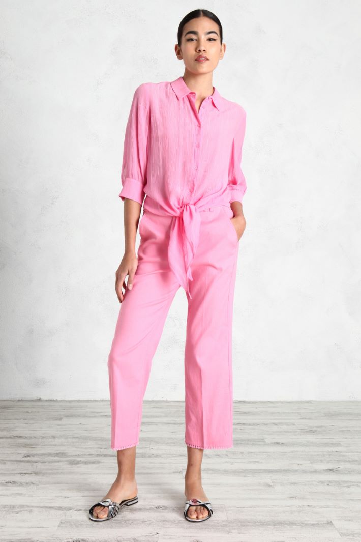 Blusa in creponne con nodo Fashion Market