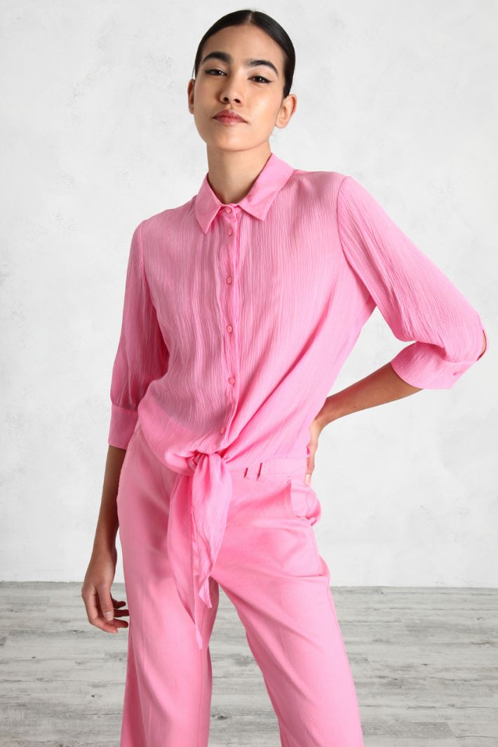 Blusa in creponne con nodo Fashion Market