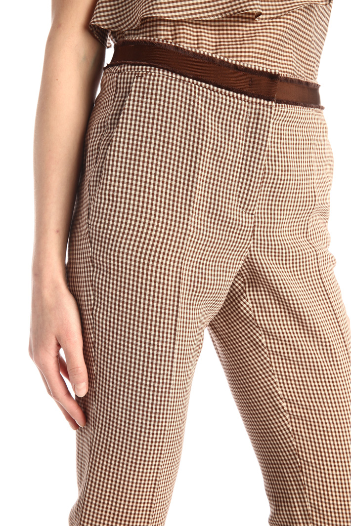 Pantaloni capri in misto lino Fashion Market