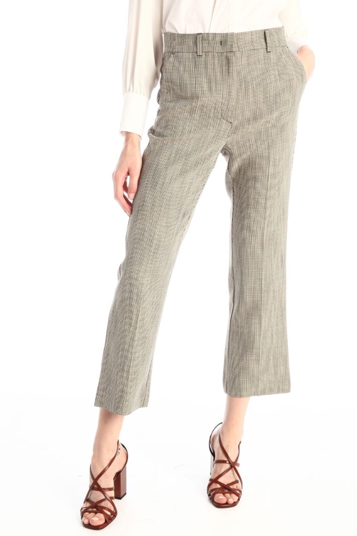 Pantaloni cropped in stuoia Fashion Market