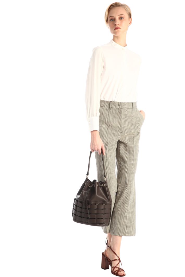 Pantaloni cropped in stuoia Fashion Market