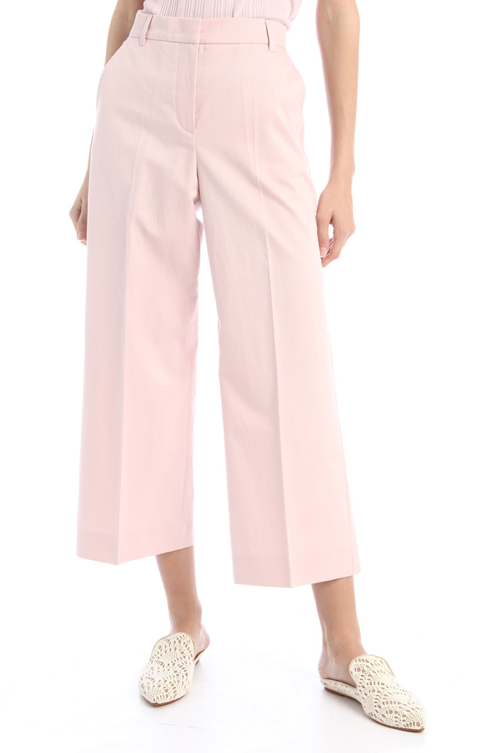 Pantaloni cropped in twill Fashion Market