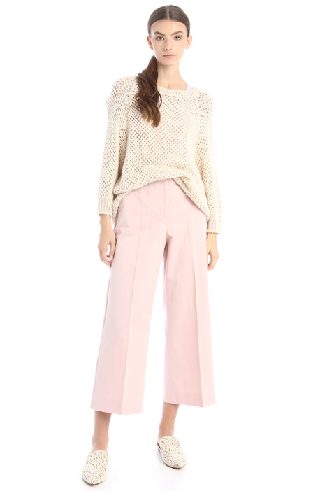 Pantaloni cropped in twill Fashion Market